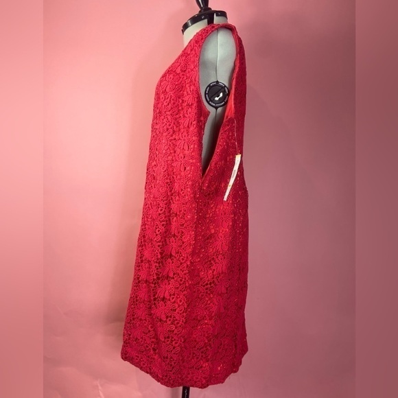 NWT New York Jones Collection red lined crochet lace sheath dress size 18W - Picture 3 of 11